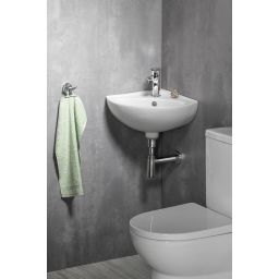 Aqualine Luigi umywalka 33,7x33,7 cm ścienna narożna biała FS161