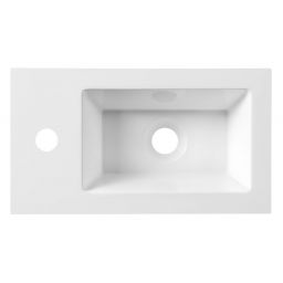 Aqualine umywalka 40x22 cm meblowa prostokątna kompozyt biały LM420