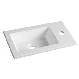 Aqualine umywalka 40x22 cm meblowa prostokątna kompozyt biały LM420
