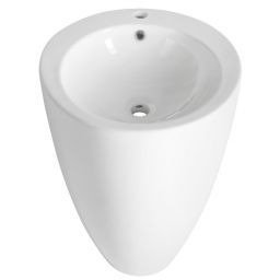 Aqualine umywalka 84x50 cm okrągła wolnostojąca biała VS701