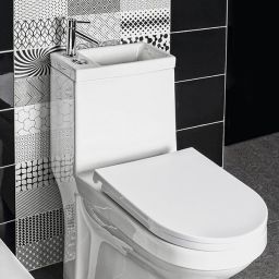 Aqualine Hygie miska kompaktowa z funkcją umywalki biały PB104W