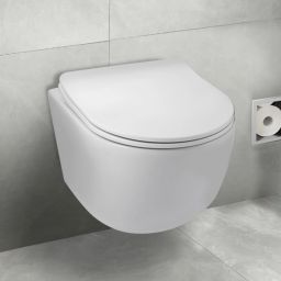 Balneo Luna Tornado miska WC z deską wolnoopadającą wisząca bez kołnierza ze spłukiwaniem wirowym biały połysk G0101010101-3