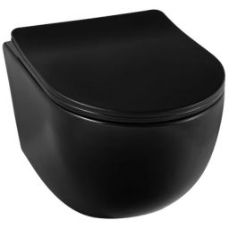 Balneo Luna miska WC z deską wolnoopadającą wisząca bez kołnierza czarny G0101020101-2