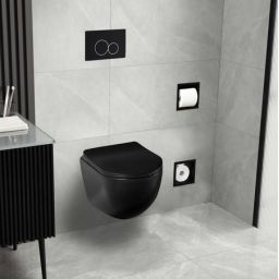 Balneo Luna miska WC z deską wolnoopadającą wisząca bez kołnierza czarny G0101020101-2