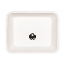 Besco Assos umywalka 50x40 cm nablatowa prostokątna biała #UMD-A-NB