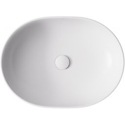 Besco Moya umywalka 48,5x35 cm owalna nablatowa biała UNC-49-MOB