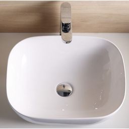 Bathco Spain Olea umywalka 49x40 cm nablatowa prostokątna biała 4072