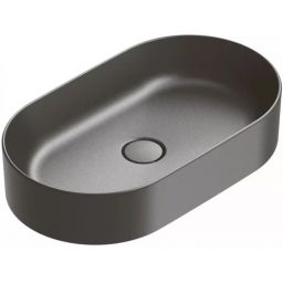 Catalano Zero umywalka 50x35 cm owalna nablatowa czarna 0122500022