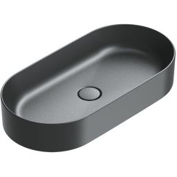 Catalano Zero umywalka 70x35 cm owalna nablatowa czarna 0122700022