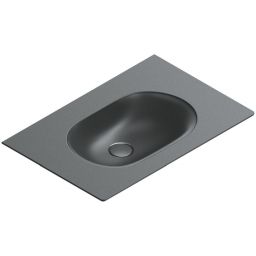 Catalano Sfera umywalka 60x50 cm prostokątna ścienna-meblowa czarna 0520610022