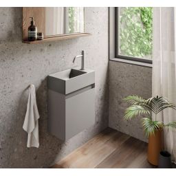 Catalano Verso umywalka 40x23 cm prostokątna ścienna-meblowa-nablatowa szary/kamień 0220410023
