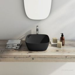 Catalano Green umywalka 40x40 cm kwadratowa nablatowa czarna 0622400022