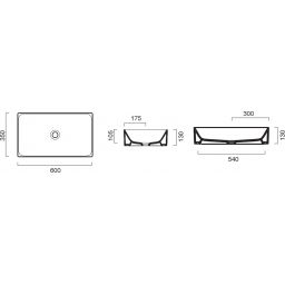 Catalano Zero 60 umywalka 60x35 cm nablatowa prostokątna biały mat 16035ZEBM