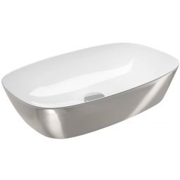 Catalano Green umywalka 60x40 cm owalna nablatowa biała-srebrna 0622600041