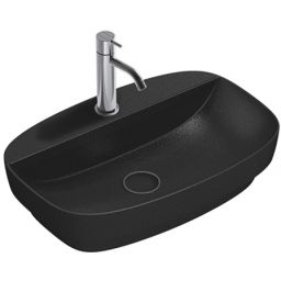 Catalano Green umywalka 60x40 cm owalna wpuszczana-nablatowa czarna 0625601022