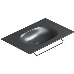 Catalano Horizon umywalka 75x50 cm prostokątna ścienna-meblowa czarna 0520760022