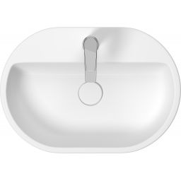 Cersanit Caspia umywalka 60x42 cm owalna nablatowa biała K11-0099