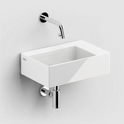 Clou New Flush umywalka 35,5x24,5 cm prostokątna ścienna-nablatowa biała CL/03.03420
