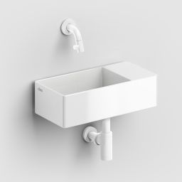 Clou New Flush umywalka 35x18 cm prostokątna ścienna-nablatowa biała CL/03.03430