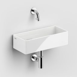 Clou New Flush umywalka 38x18 cm prostokątna ścienna-nablatowa biała CL/03.03431