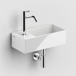 Clou New Flush umywalka 35x18 cm prostokątna ścienna-nablatowa biała CL/03.03432.01