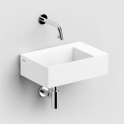 Clou New Flush umywalka 35,5x24,5 cm prostokątna ścienna-nablatowa biała CL/03.13420