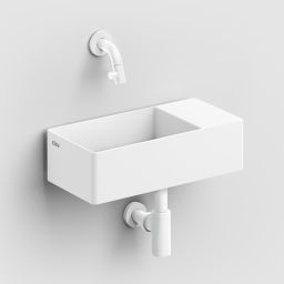 Clou New Flush umywalka 35x18 cm prostokątna ścienna-nablatowa biała CL/03.13430