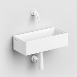 Clou New Flush umywalka 38x18 cm prostokątna ścienna-nablatowa biała CL/03.13431.02