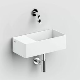 Clou New Flush umywalka 35x18 cm prostokątna ścienna-nablatowa biała CL/03.13432.02