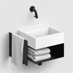 Clou Flush umywalka 28x27 cm prostokątna ścienna-nablatowa biała CL/03.13011