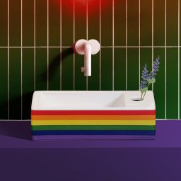 Clou Flush umywalka 36x18 cm prostokątna ścienna-nablatowa biała CL/03.69030