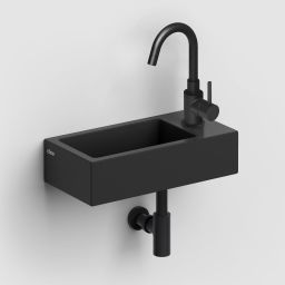 Clou Flush umywalka 36x18 cm prostokątna ścienna-nablatowa czarna CL/03.12030