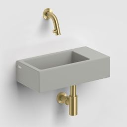 Clou Flush umywalka 36x18 cm prostokątna ścienna-nablatowa szara CL/03.32031