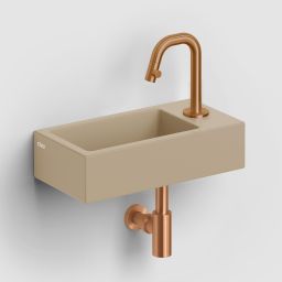 Clou Flush umywalka 36x18 cm prostokątna ścienna-nablatowa musztardowa CL/03.34030