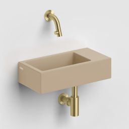 Clou Flush umywalka 36x18 cm prostokątna ścienna-nablatowa musztardowa CL/03.34031