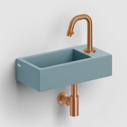 Clou Flush umywalka 36x18 cm prostokątna ścienna-nablatowa niebieska CL/03.38030