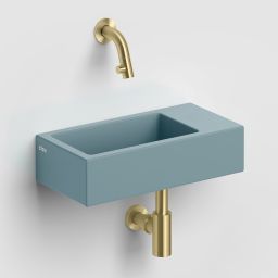 Clou Flush umywalka 36x18 cm prostokątna ścienna-nablatowa niebieska CL/03.38031