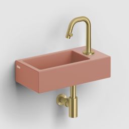Clou Flush umywalka 36x18 cm prostokątna ścienna-nablatowa różowa CL/03.40030