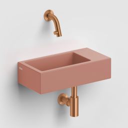Clou Flush umywalka 36x18 cm prostokątna ścienna-nablatowa różowa CL/03.40031