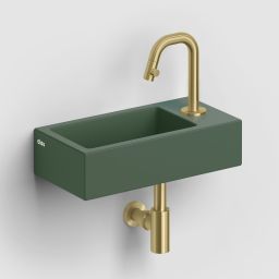 Clou Flush umywalka 36x18 cm prostokątna ścienna-nablatowa zielona CL/03.42030