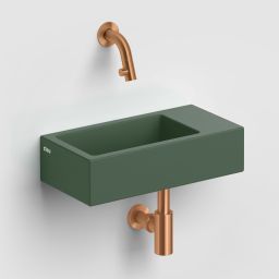 Clou Flush umywalka 36x18 cm prostokątna ścienna-nablatowa zielona CL/03.42031