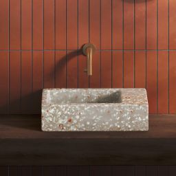 Clou Flush umywalka 36x18 cm prostokątna ścienna-nablatowa terra CL/03.81031