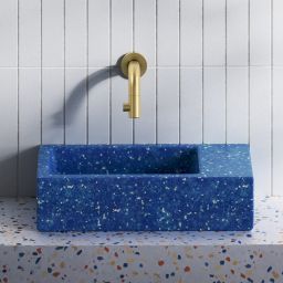 Clou Flush umywalka 36x18 cm prostokątna ścienna-nablatowa niebieska CL/03.82031