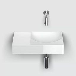 Clou Vale umywalka 38x19 cm prostokątna ścienna-nablatowa biała CL/03.03161.L