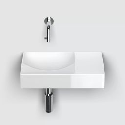 Clou Vale umywalka 38x19 cm prostokątna ścienna-nablatowa biała CL/03.03161.R