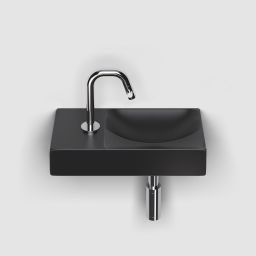 Clou Vale umywalka 38x19 cm prostokątna ścienna-nablatowa czarna CL/03.30161.01.L