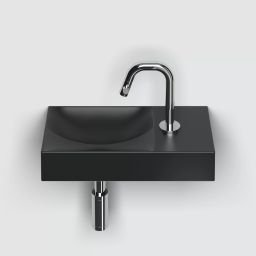 Clou Vale umywalka 38x19 cm prostokątna ścienna-nablatowa czarna CL/03.30161.01.R