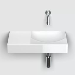 Clou Vale umywalka 45x19 cm prostokątna ścienna-nablatowa biała CL/03.03162.L