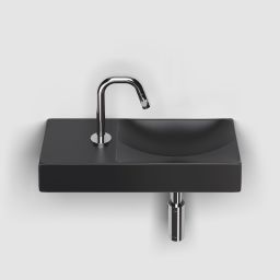 Clou Vale umywalka 45x19 cm prostokątna ścienna-nablatowa czarna CL/03.30162.01.L