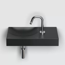 Clou Vale umywalka 45x19 cm prostokątna ścienna-nablatowa czarna CL/03.30162.01.R